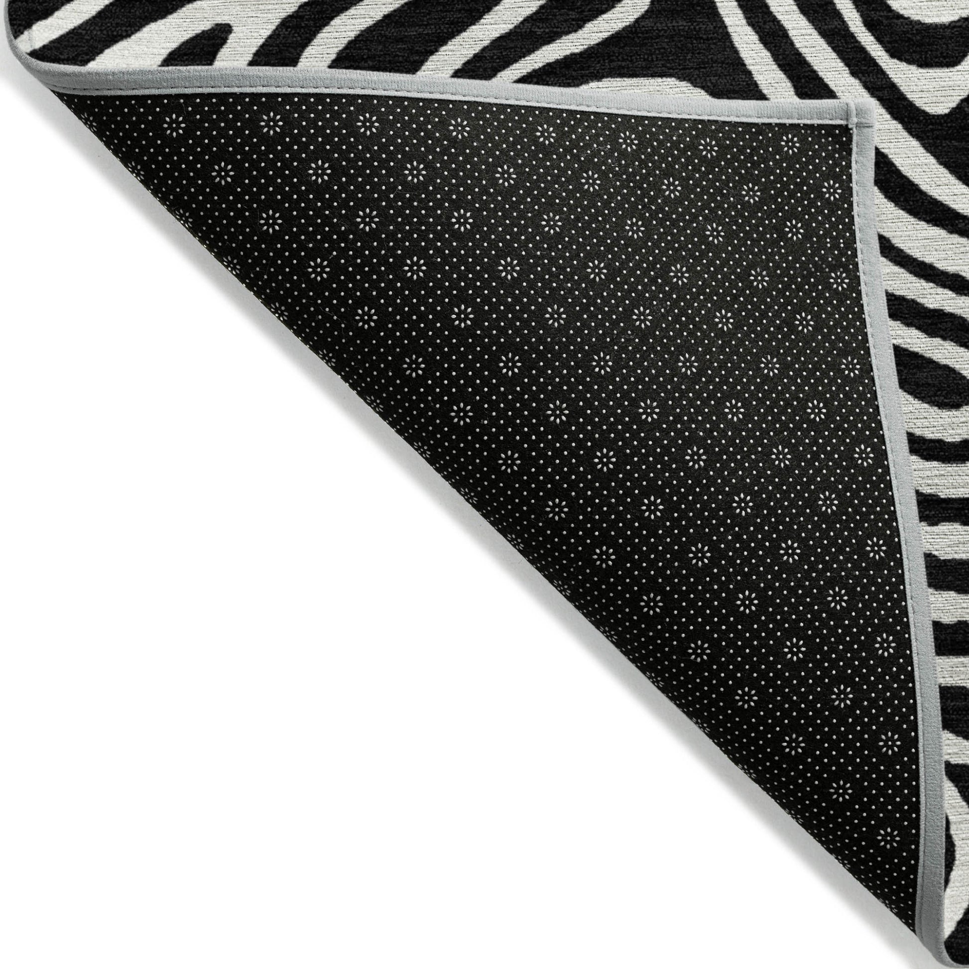 9' X 12' Black And Ivory Abstract Washable Indoor Outdoor Area Rug-3